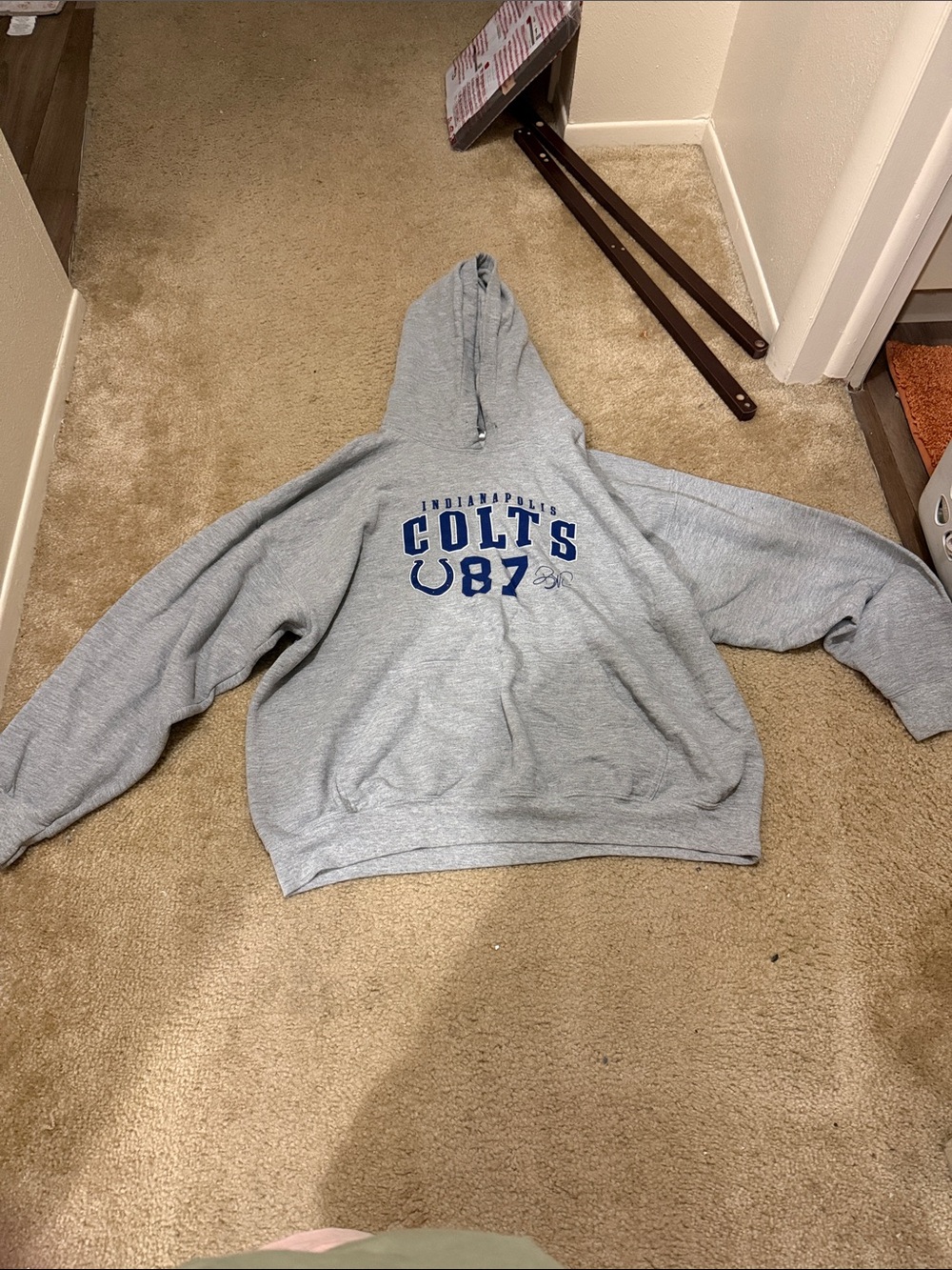Gildan Gray Hoodie with Blue Indianapolis Colts Graphic